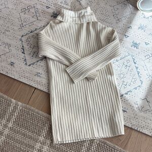 Abercrombie & Fitch Ivory Ribbed Knit Sweater dress